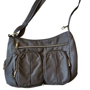 Travelon Anti-Theft Crossbody Bag Gray RFID Pocket Unisex Adjustable Strap